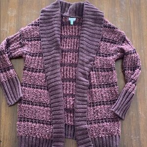 Maroon Chunky Knit Cardigan